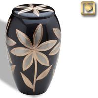 brass flower cremation urn