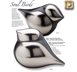 Keepsakes soulbird cremation urns in silver and black