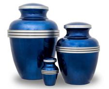 BLUE BRASS CREMATION URN