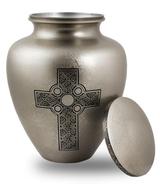 Celtic cross cremation urn for ashes cremation vessel
