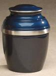 blue pewter cremation urn