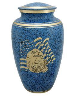 blue USA Flag urn