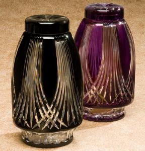 lead cut glass cremation vessels
