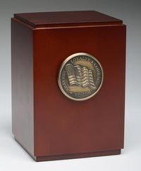 military medalion wood urn urn box