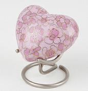 rose cloisonne heart urn