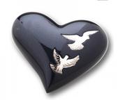 keepsake heart urn with birds