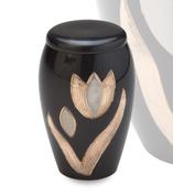 bronze keepsake urn with gold tulip