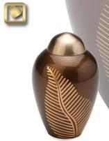 bronze keepsake urn with leaf design