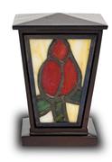 Red Rose Stained Glass Cremation Keepsake