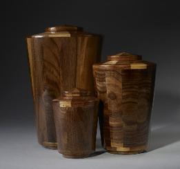 Steve Shannon Cremation Vase Shape Urns in Black Walnut