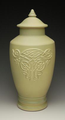 celery green color cremation urn 