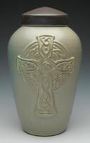 celtic cross ceramic urn