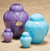 Hand blown glass urnUrns