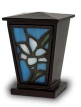 Blue Flower Stained glass Urn