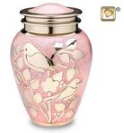 PINK AND GOLD BESSING BIRD BRASS URN