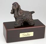 bronze pet figurine on box urn