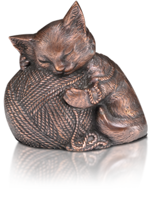 copper precious Kitty  Cat Urn