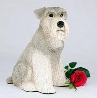 Gray schnauzer urn with ears down