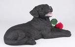 Black lab figurine urn