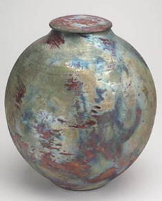 Raku Round urn