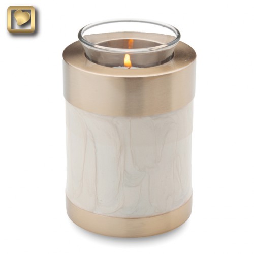 votive candle urn in white