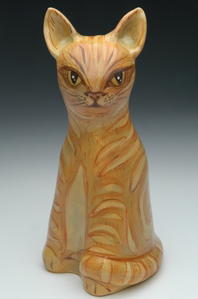 ceramic cat sculpture urn