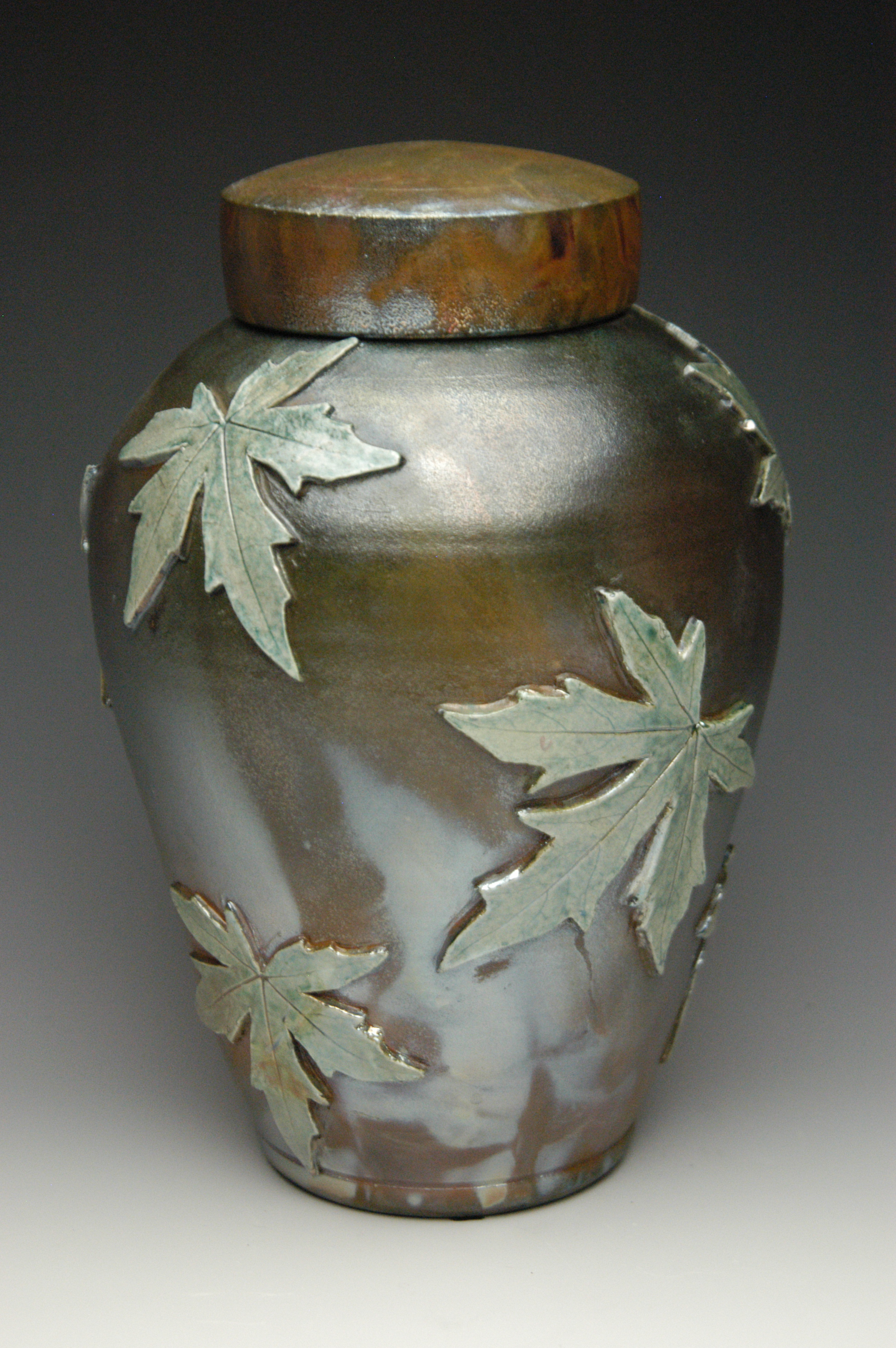 Falling Leaves  Raku Urn