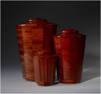 Steve Shannon Cremation Vase Shape Urns in Padauk 
