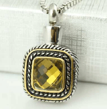 Yellow Stone Cremation Jewelry Pendant